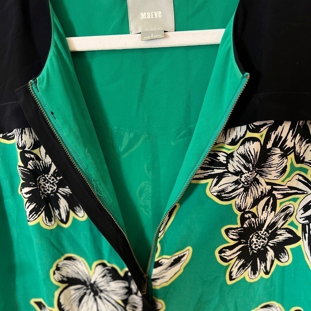 ANTHROPOLOGIE {Maeve} Ayame Silk Floral Zip Up Dress | 2 - Picture 4 of 9